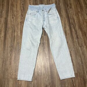 Jean Atelier Flip Straight Jeans Women's 31 High Rise Designer in Sky Wash Denim